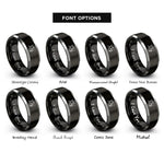 font options for inside engraving on black & silver marching baritone rings