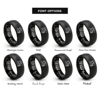 font options for inside engraving on black marching baritone rings