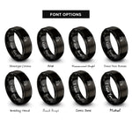 font options for inside engraving on black marching baritone rings