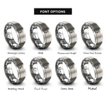 font options for inside engraving on silver marching baritone rings