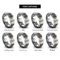 font options for inside engraving on silver marching baritone rings