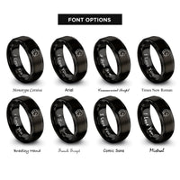 font options for inside engraving on black marching bass drum rings
