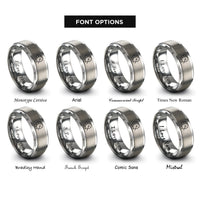 font options for inside engraving on gray marching bass drum rings
