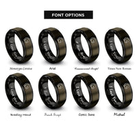 font options for inside engraving on gunmetal & black marching bass drum rings