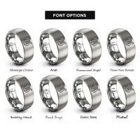 font options for inside engraving on gray marching glockenspiel rings