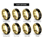 font options for inside engraving on black & gold marching hat rings