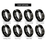font options for inside engraving on black & grey marching hat rings