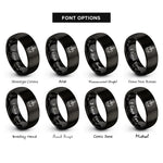 font options for inside engraving on black marching hat rings