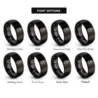 font options for inside engraving on black marching hat rings