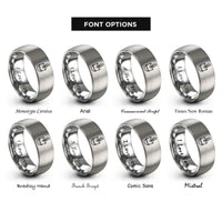 font options for inside engraving on grey marching hat rings