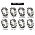 font options for inside engraving on grey marching hat rings