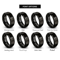 font options for inside engraving on black marching snare drummer rings