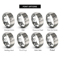 font options for inside engraving on gray marching snare drummer rings