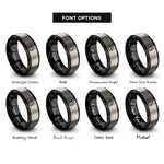 font options for inside engraving on black & gray marching tom sticks rings