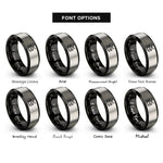 font options for inside engraving on black & grey marching tom sticks rings