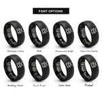 font options for inside engraving on black marching tom sticks rings