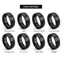 font options for inside engraving on black marching tom sticks rings
