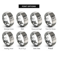font options for inside engraving on grey marching tom sticks rings