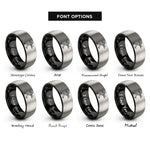 font options for inside engraving on black & gray marching trombone rings
