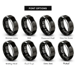 font options for inside engraving on black & gray marching trombone rings