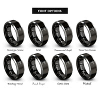 font options for inside engraving on black & gray marching trombone rings