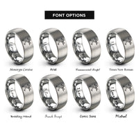 font options for inside engraving on grey marching trombone rings
