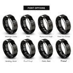 font options for inside engraving on black & grey mare rings