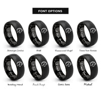 font options for inside engraving on black mare rings