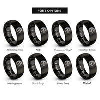 font options for inside engraving on black mare rings