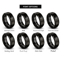 font options for inside engraving on black mare foal rings