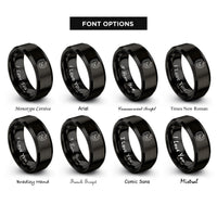 font options for inside engraving on black mare foal rings
