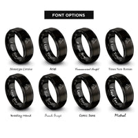 font options for inside engraving on black mare foal nuzzling rings