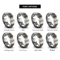font options for inside engraving on silver mare rings