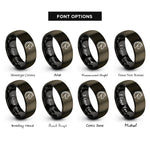 font options for inside engraving on gunmetal & black mare rings