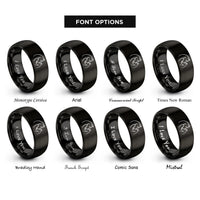 font options for inside engraving on black mare nuzzling foal rings