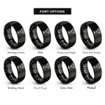 font options for inside engraving on black margarita glass rings