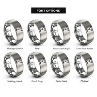 font options for inside engraving on silver margarita glass rings