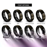 font options for inside engraving on gunmetal & black margarita glass rings
