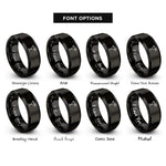 font options for inside engraving on black margarita salt rim rings