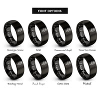 font options for inside engraving on black marigold rings