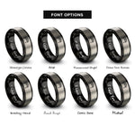 font options for inside engraving on black & silver marimba mallets rings