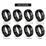 font options for inside engraving on black marimba mallets rings