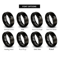 font options for inside engraving on black marimba mallets rings