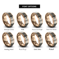 font options for inside engraving on rose gold marimba mallets rings
