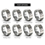 font options for inside engraving on gray marine chronometer face rings