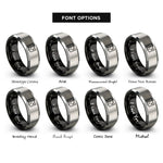 font options for inside engraving on black & gray marked route rings