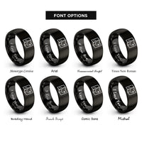 font options for inside engraving on black marked route rings