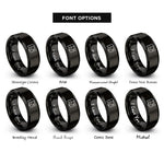 font options for inside engraving on black marked route rings