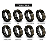 font options for inside engraving on gunmetal & black marked route rings