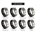 font options for inside engraving on black & gray marker buoy rings